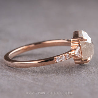1.87 Carat Icy White Hexagon Diamond Engagement Ring, Eliza Setting, 14K Rose Gold