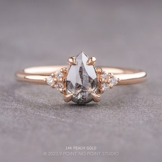1.16 Carat Salt and Pepper Pear Diamond Engagement Ring, Quinn Setting