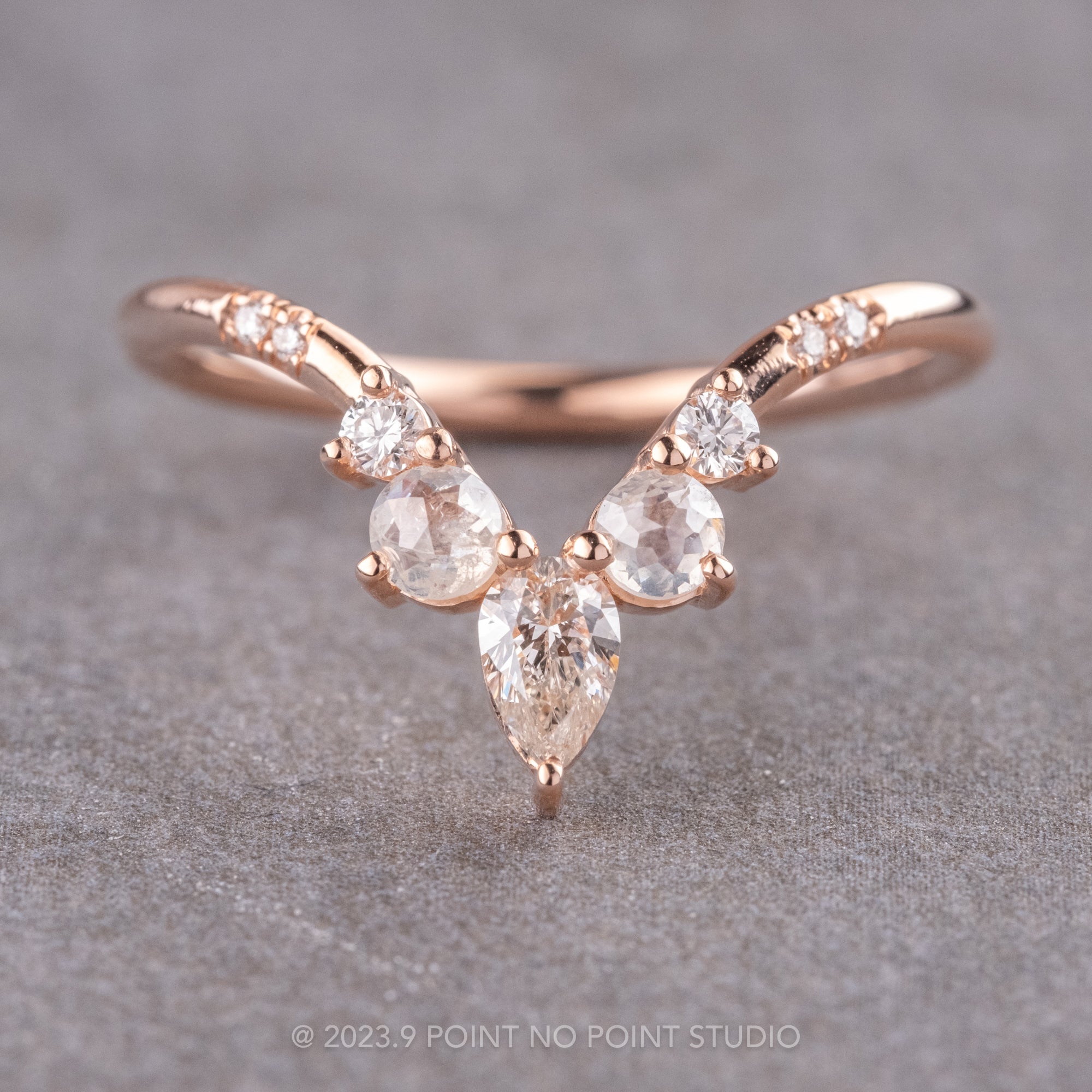 Aspen' Natural White Diamond White, Yellow or Rose Gold Flower Engagement  Ring