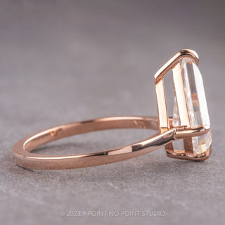 2 Carat Kite Moissanite Engagement Ring, Lark Setting, 14K Rose Gold