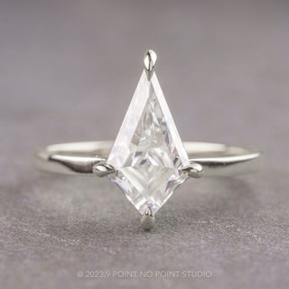 2 Carat Kite Moissanite Engagement Ring, Lark Setting, Platinum