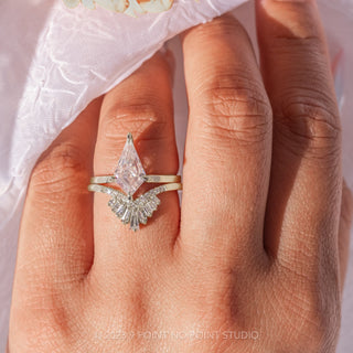 2 Carat Kite Moissanite Engagement Ring, Lark Setting, Platinum