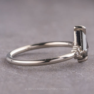.59 Carat Salt and Pepper Kite Diamond Engagement Ring, Quinn Setting, 14K White Gold