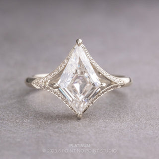 1.34 Carat Kite Moissanite Engagement Ring, Mackenzie Setting
