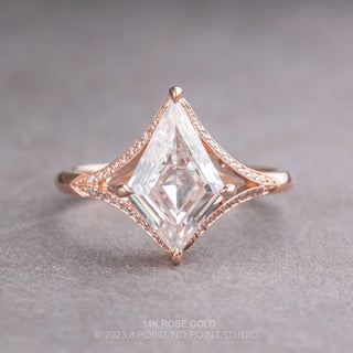 1.34 Carat Kite Moissanite Engagement Ring, Mackenzie Setting