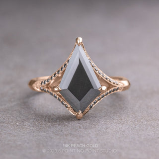 1.34 Carat Black Kite Moissanite Engagement Ring, Mackenzie Setting