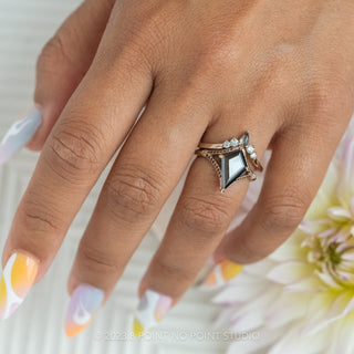 1.34 Carat Black Kite Moissanite Engagement Ring, Mackenzie Setting, 14k Rose Gold