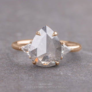 2.53 Carat Salt and Pepper Pear Diamond Engagement Ring, Zoe Setting