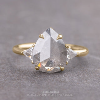 2.53 Carat Salt and Pepper Pear Diamond Engagement Ring, Zoe Setting
