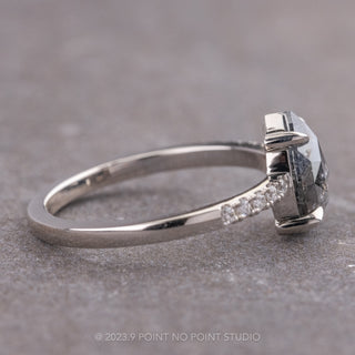 1.53 Carat Salt and Pepper Pear Diamond Engagement Ring, Jules Setting, Platinum