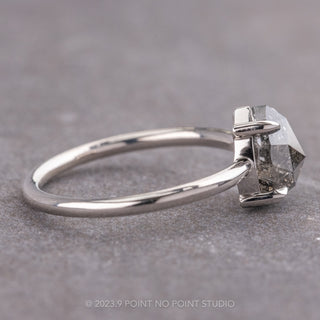 1.99 Carat Black Pear Diamond Engagement Ring, Jane Setting, Platinum