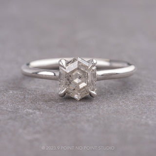 🍁Canadian Salt and Pepper Hexagon Diamond Ring