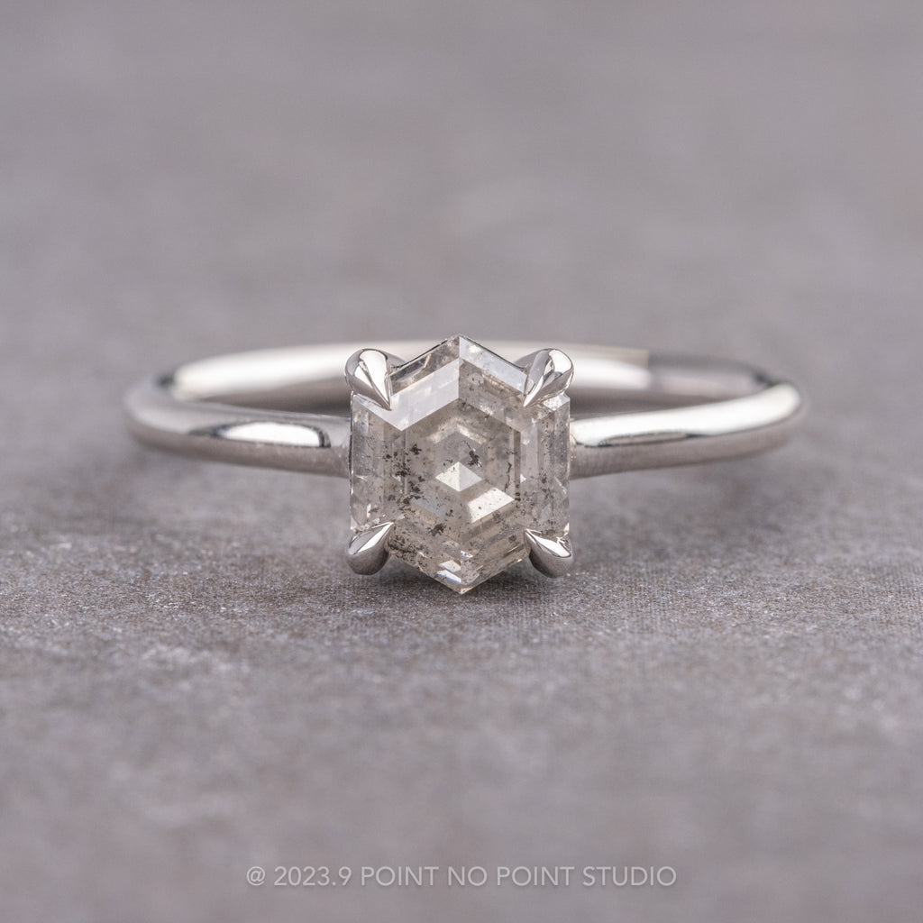 Canadian Salt and Pepper Diamond Engagement Ring, Point No Point Studio