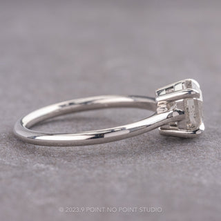 1.66 Carat Canadian Salt and Pepper Hexagon Diamond Engagement Ring, Lark Setting, Platinum