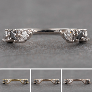 Gemini Wedding Ring Cuff, 18 Ombre Diamond