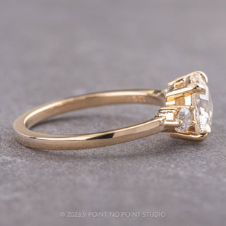1.40 Carat Canadian Clear Round Diamond Engagement Ring, Zoe Setting, 14K Yellow Gold