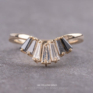 Large Windsor Wedding Ring, 7 Ombre Diamond, Loaf Band