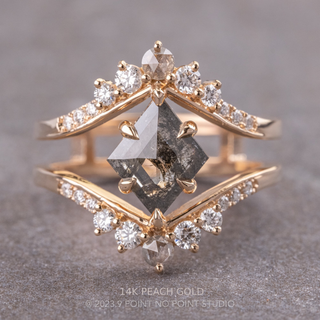 2.26 Carat Salt and Pepper Lozenge Diamond Engagement Ring, Empress Setting