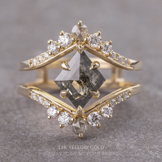 2.26 Carat Salt and Pepper Lozenge Diamond Engagement Ring, Empress Setting