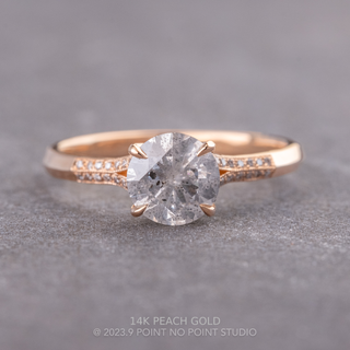2.04 Carat Salt and Pepper Round Diamond Engagement Ring, Mackenzie Setting