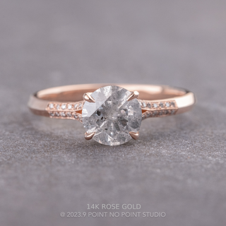 2.04 Carat Salt and Pepper Round Diamond Engagement Ring, Mackenzie Setting