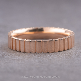 4mm Comfort Fit Notched Wedding Ring, 14k Peach Gold