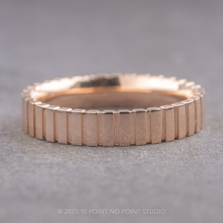 4mm Comfort Fit Notched Wedding Ring, 14k Rose Gold