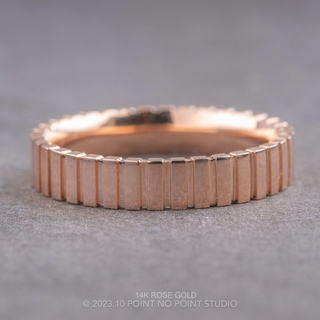 Notched Wedding Ring, 4mm Comfort Fit