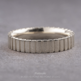 Notched Wedding Ring, 4mm Comfort Fit
