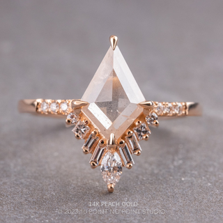 2.30 Carat Icy White Kite Diamond Engagement Ring, Wren Setting