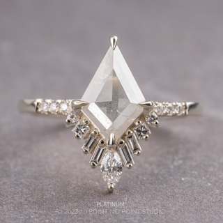 2.30 Carat Icy White Kite Diamond Engagement Ring, Wren Setting