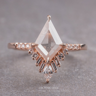 2.30 Carat Icy White Kite Diamond Engagement Ring, Wren Setting