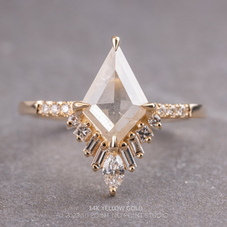 2.30 Carat Icy White Kite Diamond Engagement Ring, Wren Setting