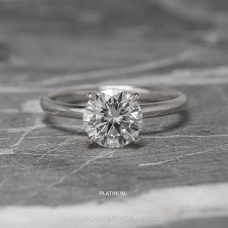 1.5 Carat Round Moissanite Engagement Ring, Jane Setting