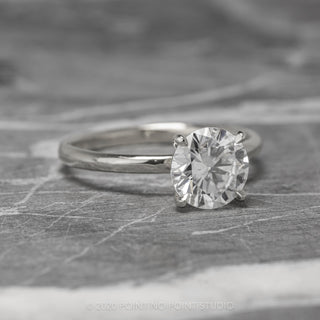 1.5 Carat Round Moissanite Engagement Ring, Jane Setting, Platinum