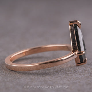 1.50 Carat Black Kite Diamond Engagement Ring, Jane Setting, 14k Rose Gold