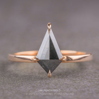 1.89 Carat Black Kite Diamond Engagement Ring, Jane Setting