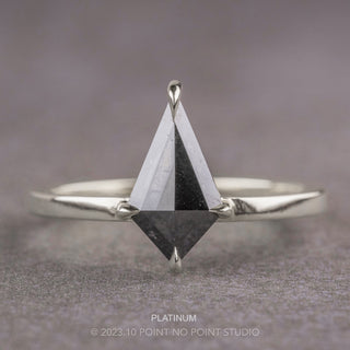 1.89 Carat Black Kite Diamond Engagement Ring, Jane Setting