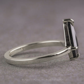 1.50 Carat Black Kite Diamond Engagement Ring, Jane Setting, Platinum