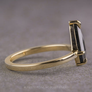 1.50 Carat Black Kite Diamond Engagement Ring, Jane Setting, 14k Yellow Gold