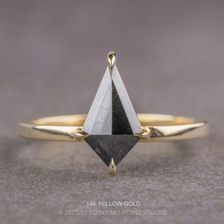1.89 Carat Black Kite Diamond Engagement Ring, Jane Setting