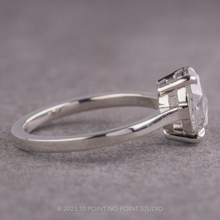 1.51 Carat Canadian Salt and Pepper Oval Diamond Engagement Ring, Lark Setting, Platinum