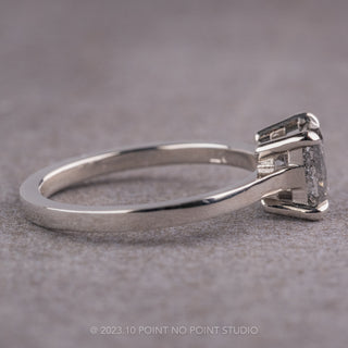 1.25 Carat Black Speckled Princess Cut Diamond Engagement Ring, Lark Setting, Platinum