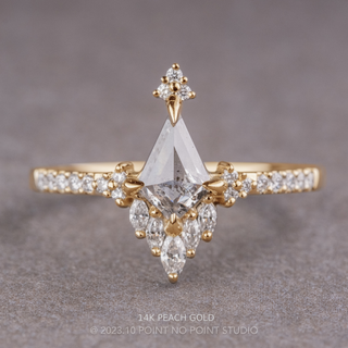 1.06 Carat Canadian Salt and Pepper Kite Diamond Engagement Ring, Camila Setting, Point No Point Studio. Available in a variety of metal types. Eco-friendly, Recycled Metals, Conflict Free.