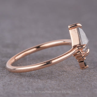 .72 Carat Salt and Pepper Kite Diamond Engagement Ring, Ombre Ava Setting, 14K Rose Gold
