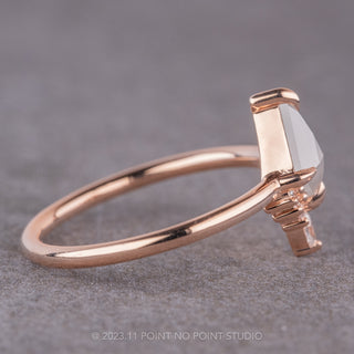 .62 Carat Icy White Kite Diamond Engagement Ring, Ava Setting, 14K Rose Gold