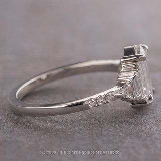 1.60 Carat Clear Hexagon Diamond Engagement Ring, Betty Setting, Platinum