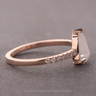 1.05 Carat Icy White Geometric Diamond Engagement Ring, Jules Setting, 14K Rose Gold
