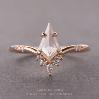 .98 Carat Icy White Kite Diamond Engagement Ring, Flora Setting, Point No Point Studio. Available in a variety of metal types. Eco-friendly, Recycled Metals, Conflict Free.
