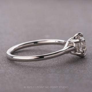 1.24 Carat Canadian Salt and Pepper Round Diamond Engagement Ring, Madeline Setting, Platinum